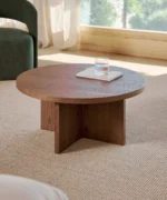 Table basse ronde en bois Takaya (80 cm)