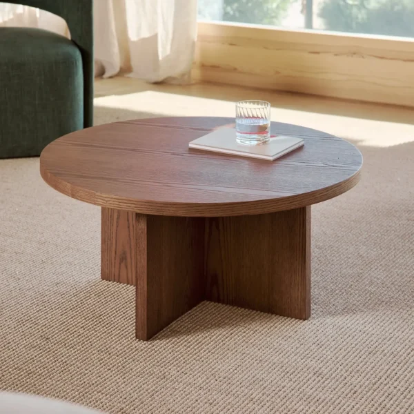 Table basse ronde en bois Takaya (80 cm)